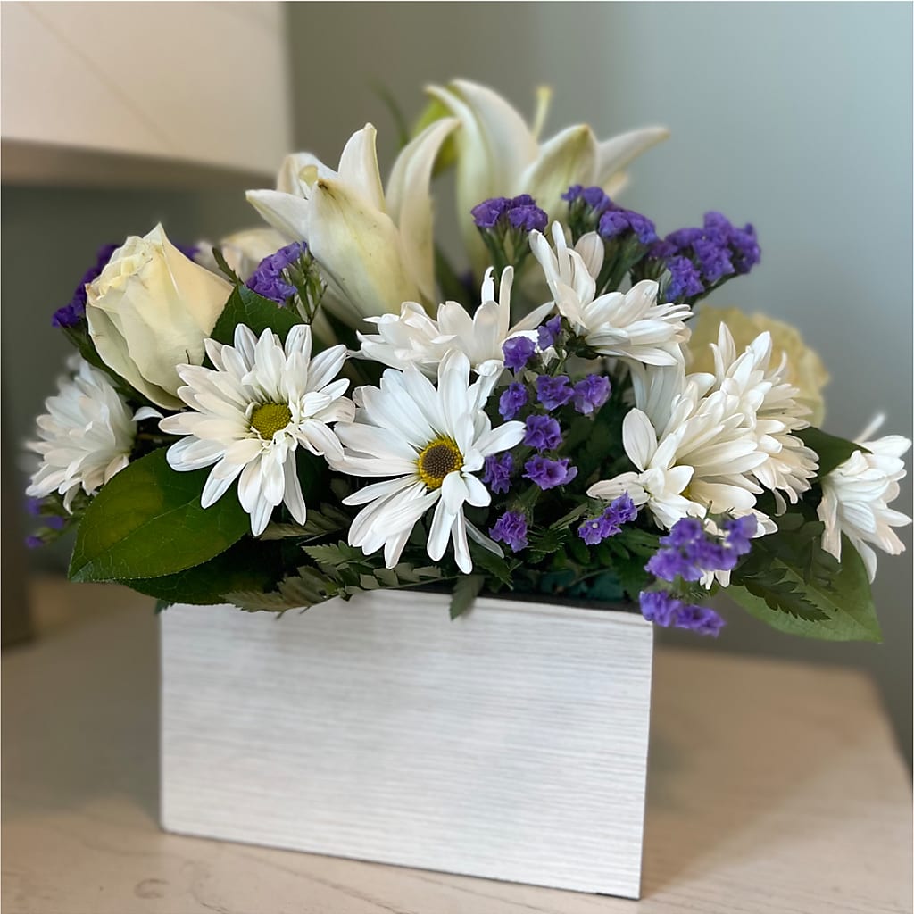 Beyond Blue Box Bouquet – HUTCHINSON'S FLOWERS INC, Sykesville MD