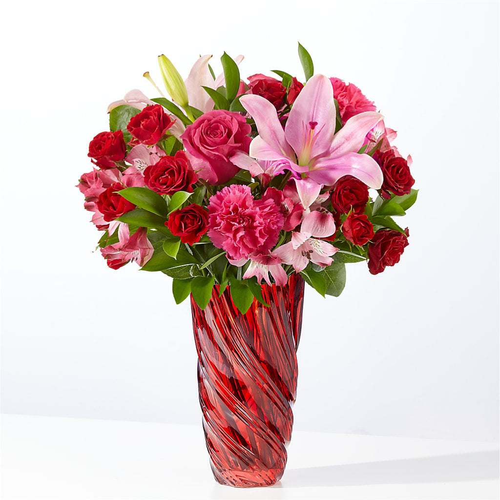 In Love Bouquet with Luxe Swirl Vase – HUTCHINSON'S FLOWERS INC, Sykesville MD