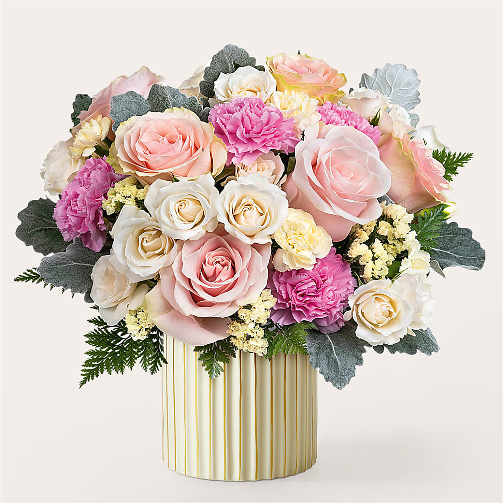 Blissful Moments Bouquet with Ivory Vase – HUTCHINSON'S FLOWERS INC, Sykesville MD