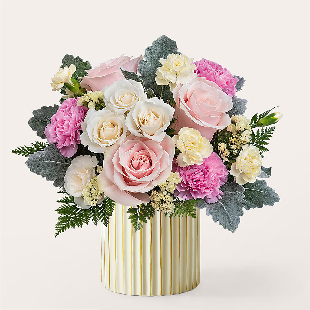 Blissful Moments Bouquet with Ivory Vase – HUTCHINSON'S FLOWERS INC, Sykesville MD