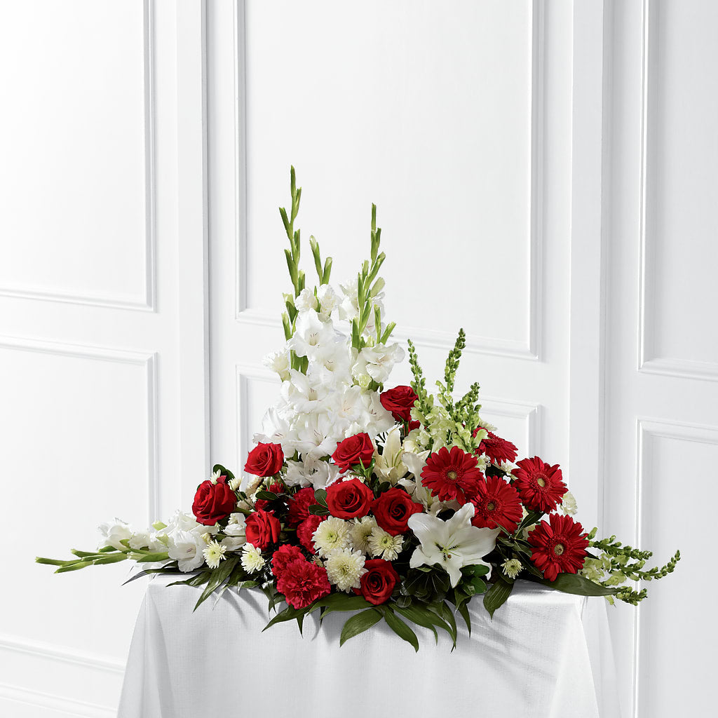 Crimson & White Arrangement – HUTCHINSON'S FLOWERS INC, Sykesville MD