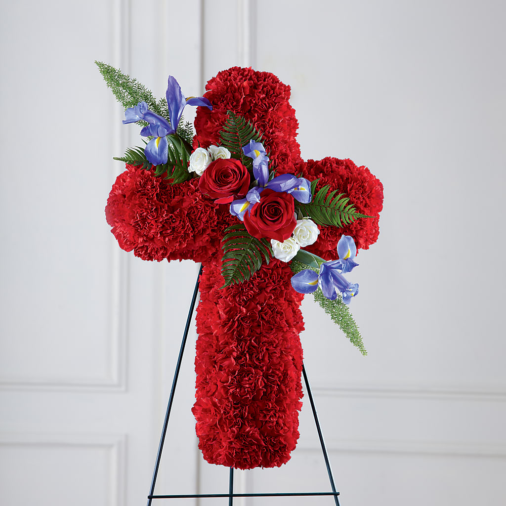 Faithful Hero Floral Cross – HUTCHINSON'S FLOWERS INC, Sykesville MD