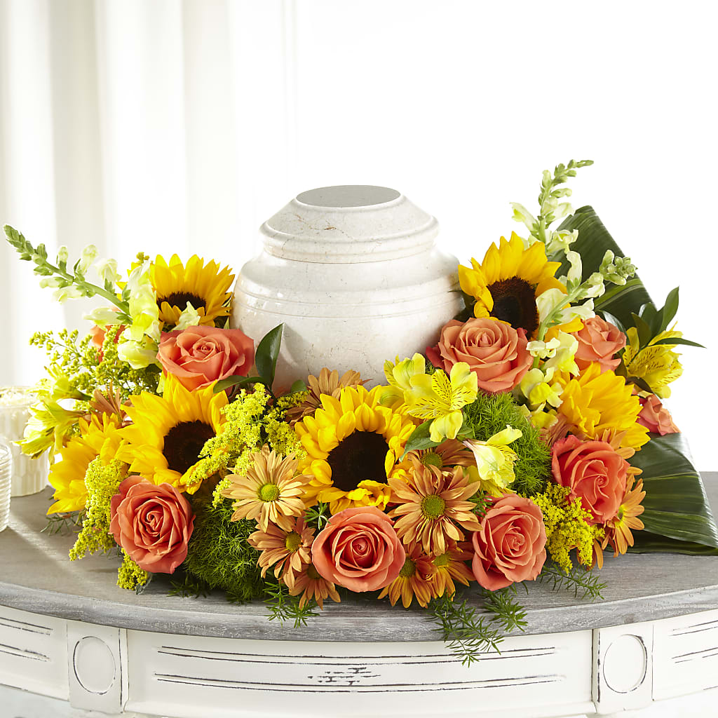 Faithful Sunflower Cremation Adornment – HUTCHINSON'S FLOWERS INC, Sykesville MD