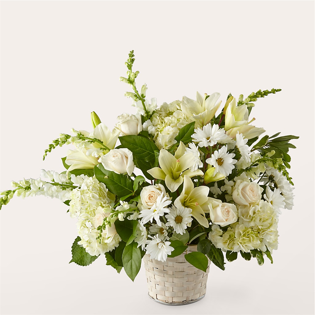 Ivory Elegance Floral Basket – HUTCHINSON'S FLOWERS INC, Sykesville MD