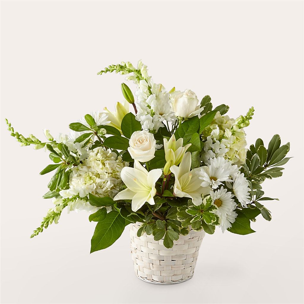 Ivory Elegance Floral Basket – HUTCHINSON'S FLOWERS INC, Sykesville MD