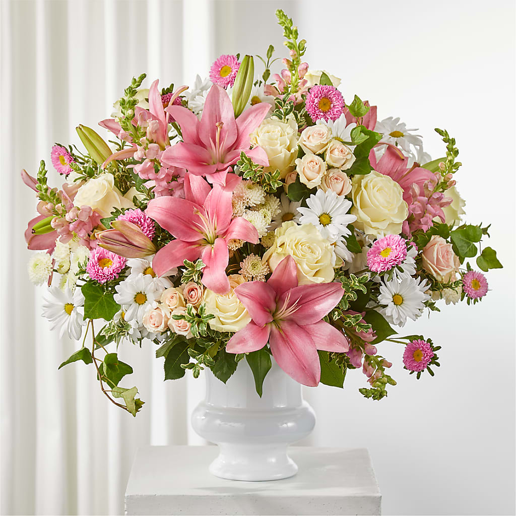 Empathetic Blooms Urn Arrangement – HUTCHINSON'S FLOWERS INC, Sykesville MD
