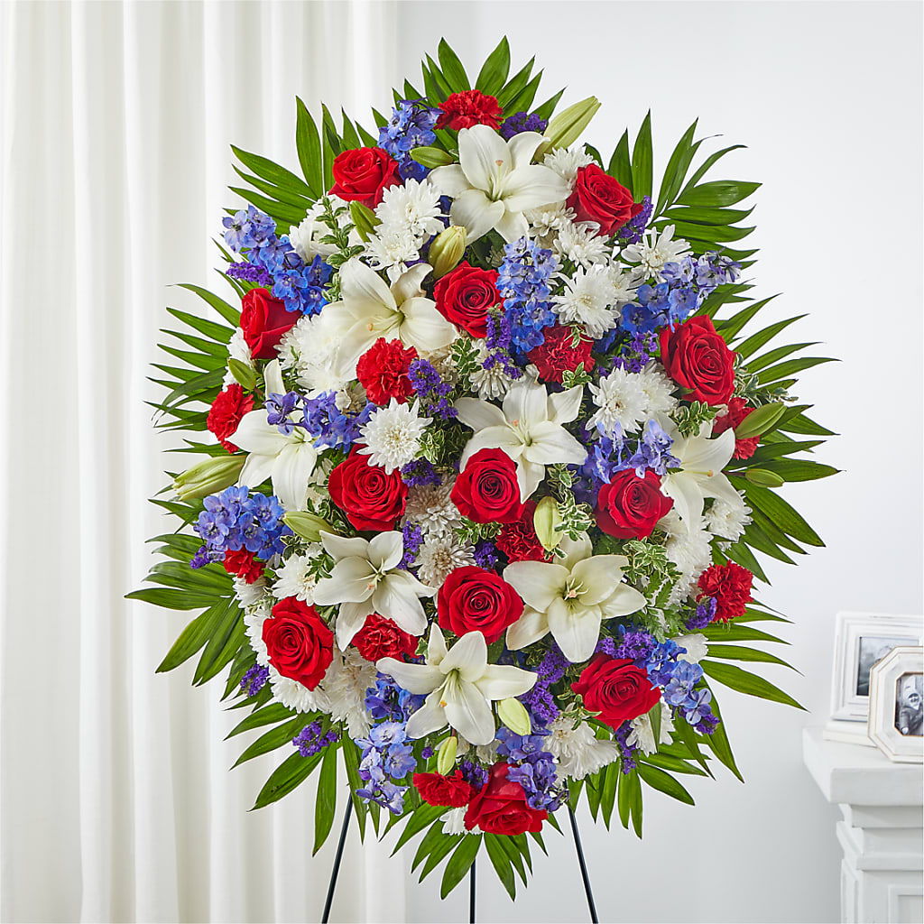 Cherished Service Standing Spray – HUTCHINSON'S FLOWERS INC, Sykesville MD