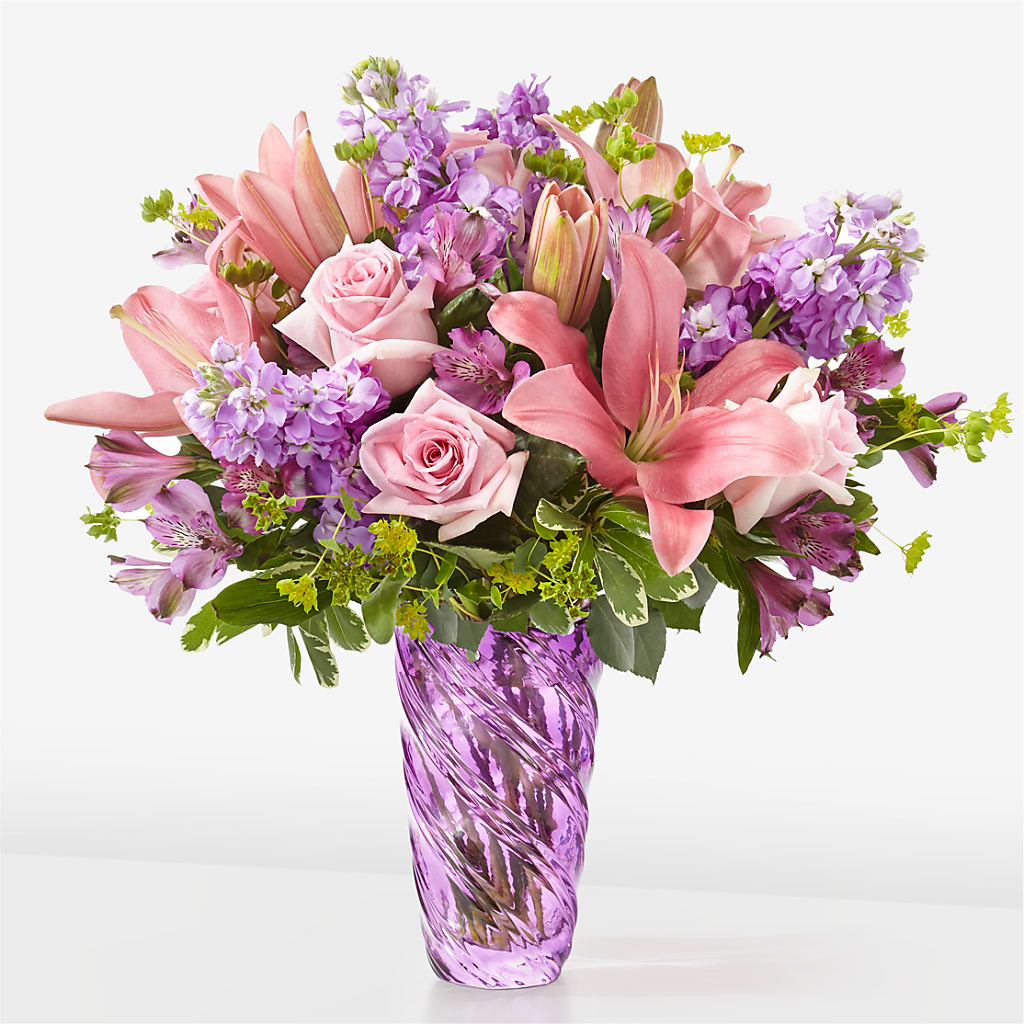 Precious Petals Bouquet with Luxe Swirl Vase – HUTCHINSON'S FLOWERS INC, Sykesville MD