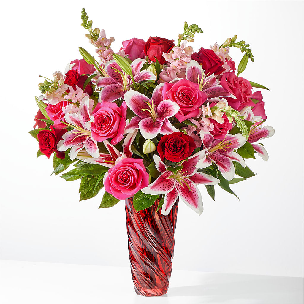 Always You Bouquet with Luxe Swirl Vase – HUTCHINSON'S FLOWERS INC, Sykesville MD