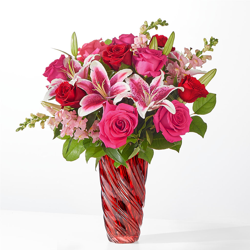 Always You Bouquet with Luxe Swirl Vase – HUTCHINSON'S FLOWERS INC, Sykesville MD