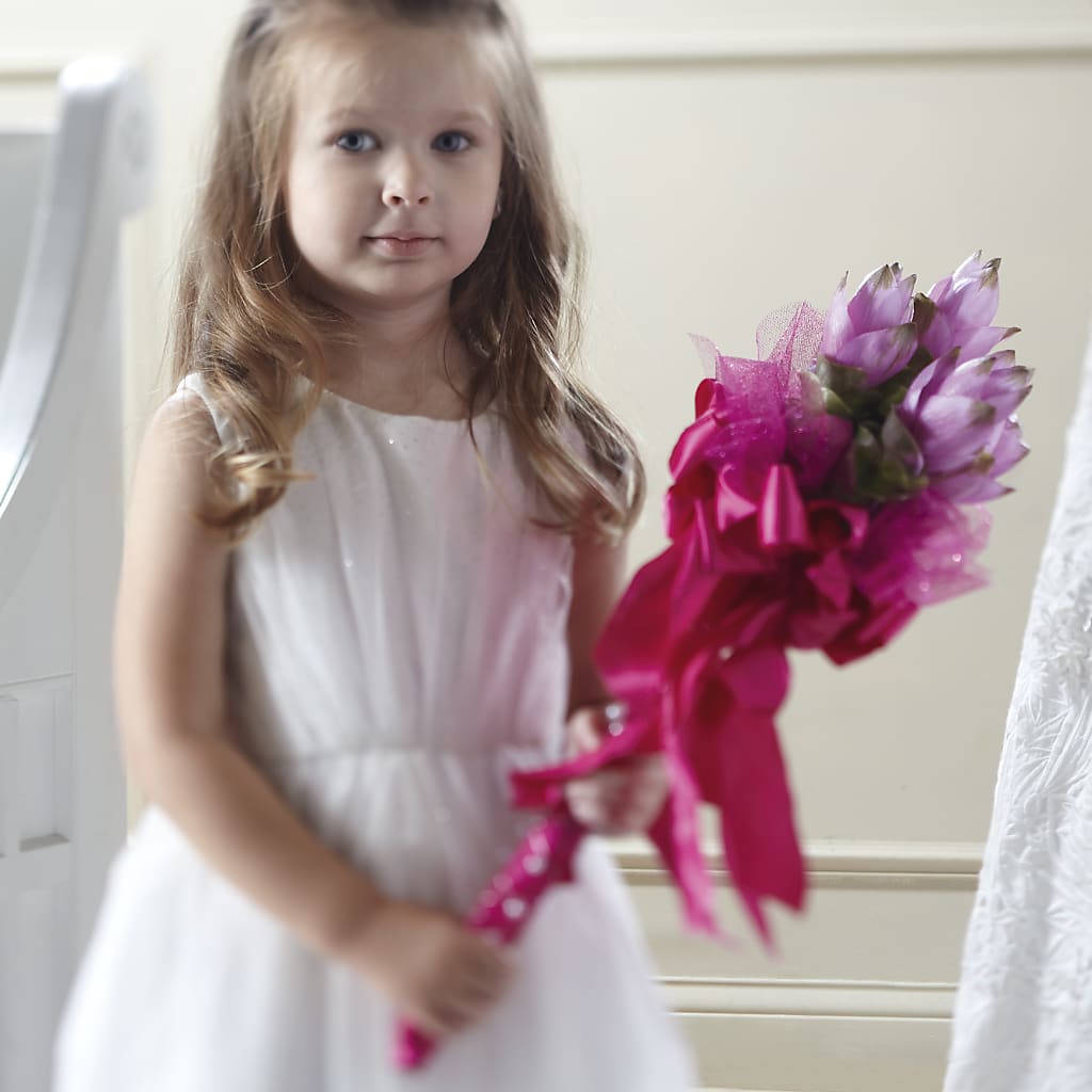 Sparkle Pink Flower Girl Bouquet – HUTCHINSON'S FLOWERS INC, Sykesville MD