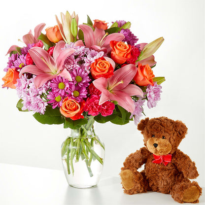 One and Only Bouquet and Bear Bundle – HUTCHINSON'S FLOWERS INC, Sykesville MD
