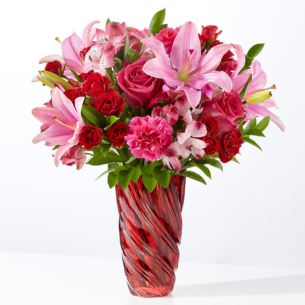 In Love Bouquet with Luxe Swirl Vase – HUTCHINSON'S FLOWERS INC, Sykesville MD