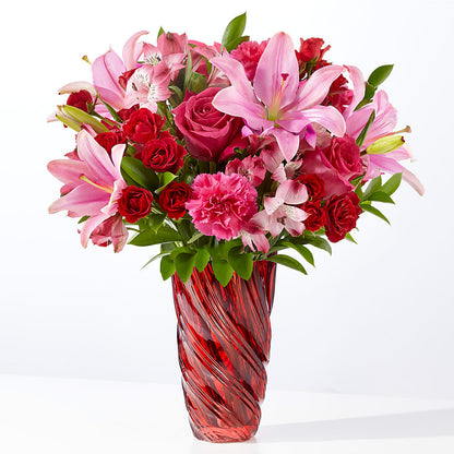In Love Bouquet with Luxe Swirl Vase – HUTCHINSON'S FLOWERS INC, Sykesville MD