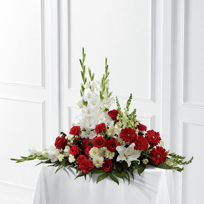 Crimson & White Arrangement – HUTCHINSON'S FLOWERS INC, Sykesville MD