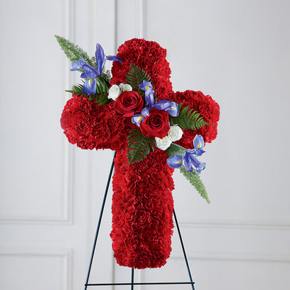 Faithful Hero Floral Cross – HUTCHINSON'S FLOWERS INC, Sykesville MD