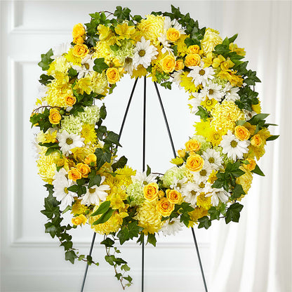 Golden Remembrance Wreath – HUTCHINSON'S FLOWERS INC, Sykesville MD
