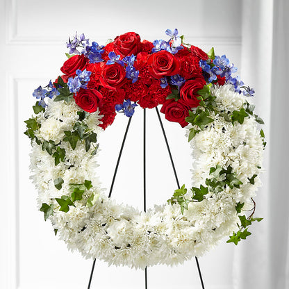 Patriotic Passion Wreath – HUTCHINSON'S FLOWERS INC, Sykesville MD