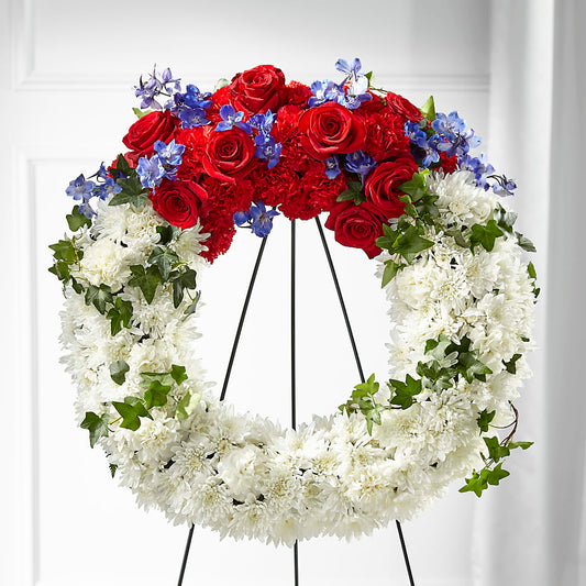 Patriotic Passion Wreath – HUTCHINSON'S FLOWERS INC, Sykesville MD