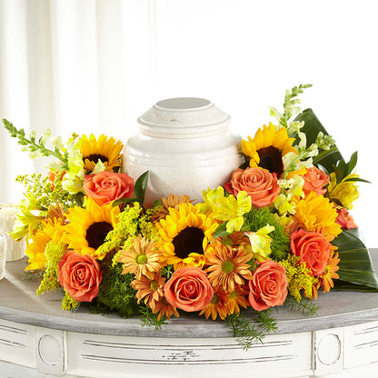 Faithful Sunflower Cremation Adornment – HUTCHINSON'S FLOWERS INC, Sykesville MD