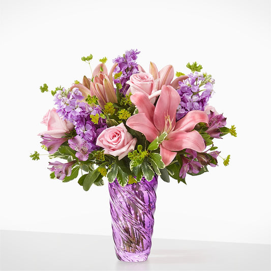 Precious Petals Bouquet with Luxe Swirl Vase – HUTCHINSON'S FLOWERS INC, Sykesville MD
