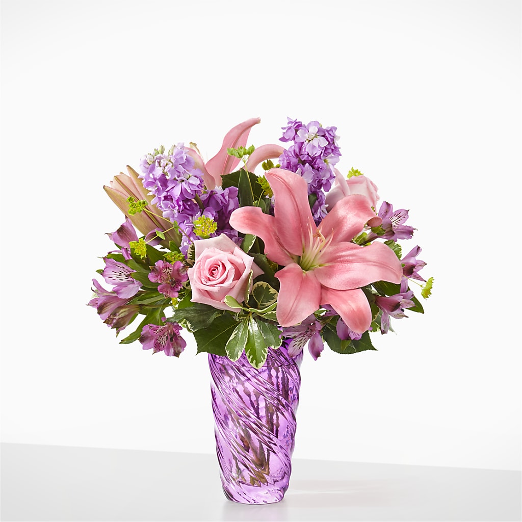 Precious Petals Bouquet with Luxe Swirl Vase – HUTCHINSON'S FLOWERS INC, Sykesville MD