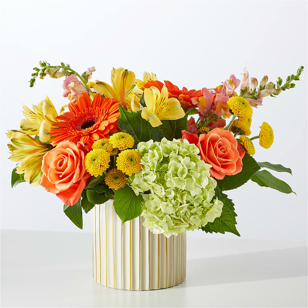 Autumn Sunshine Bouquet with Ivory Vase – HUTCHINSON'S FLOWERS INC, Sykesville MD