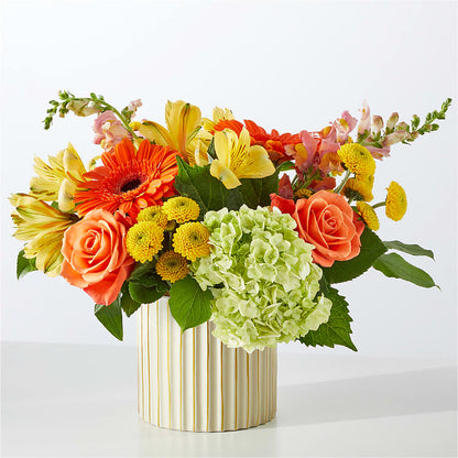 Autumn Sunshine Bouquet with Ivory Vase – HUTCHINSON'S FLOWERS INC, Sykesville MD