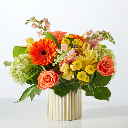 Autumn Sunshine Bouquet with Ivory Vase – HUTCHINSON'S FLOWERS INC, Sykesville MD