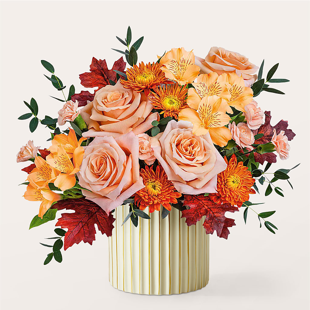 Spiced Latte Bouquet with Ivory Vase – HUTCHINSON'S FLOWERS INC, Sykesville MD