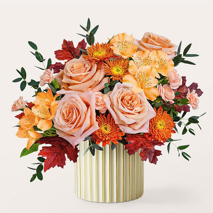 Spiced Latte Bouquet with Ivory Vase – HUTCHINSON'S FLOWERS INC, Sykesville MD