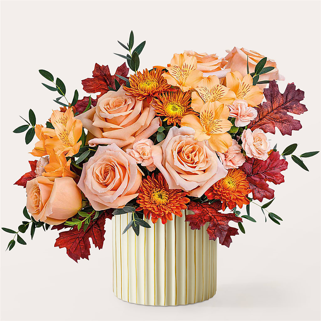 Spiced Latte Bouquet with Ivory Vase – HUTCHINSON'S FLOWERS INC, Sykesville MD