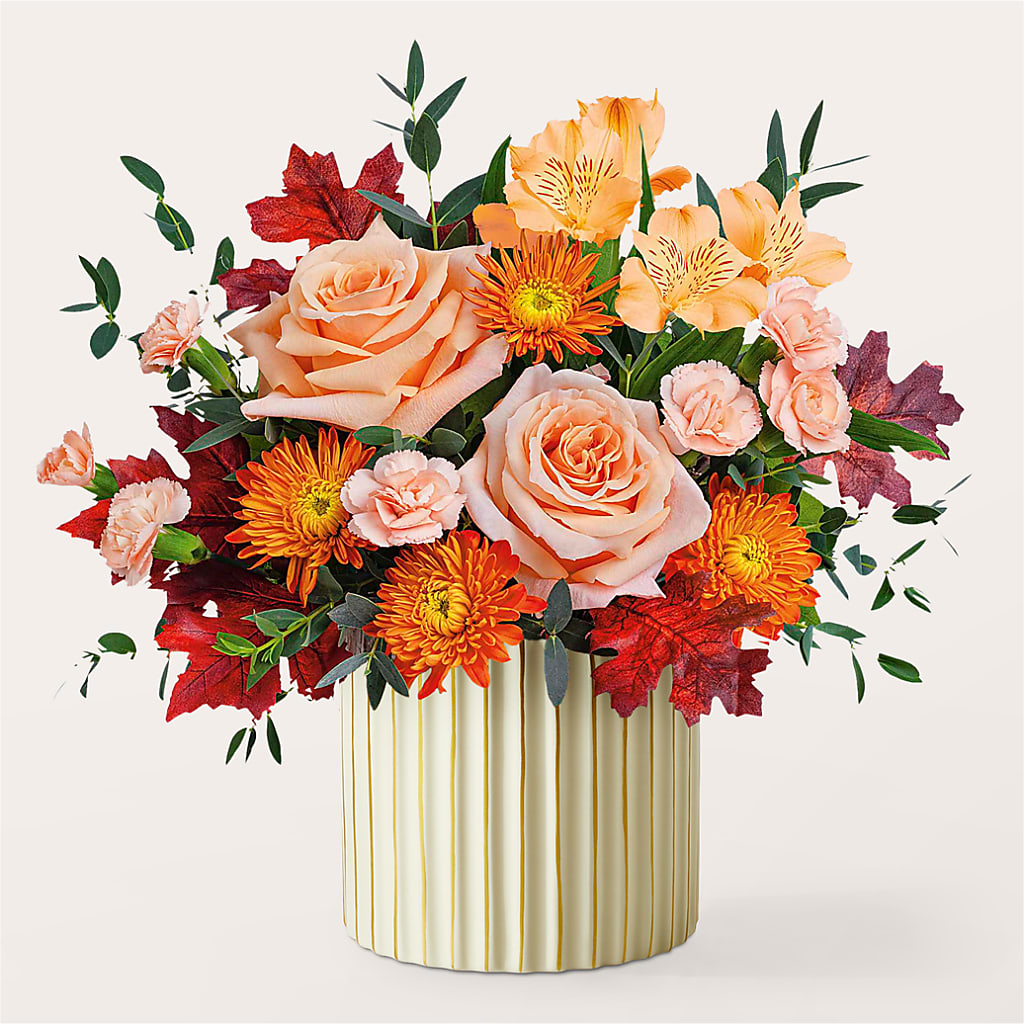 Spiced Latte Bouquet with Ivory Vase – HUTCHINSON'S FLOWERS INC, Sykesville MD
