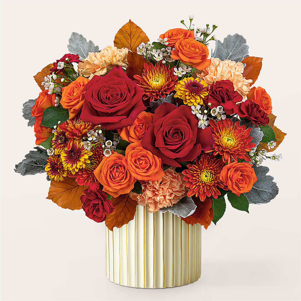 Merlot Bouquet with Ivory Vase – HUTCHINSON'S FLOWERS INC, Sykesville MD