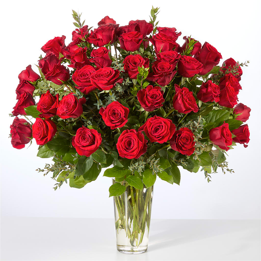Forever Yours Fifty Stem Red Rose Bouquet – HUTCHINSON'S FLOWERS INC, Sykesville MD