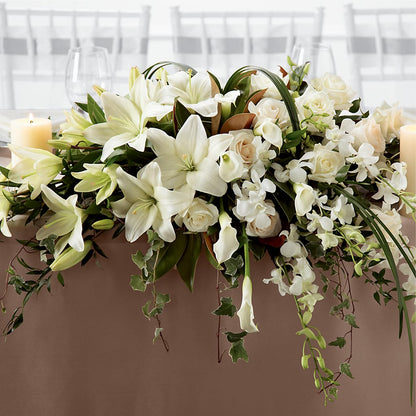 White Linen Arrangement – HUTCHINSON'S FLOWERS INC, Sykesville MD