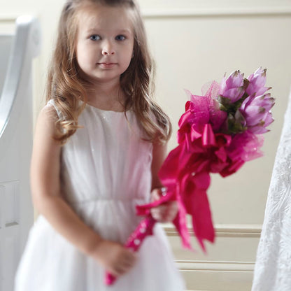 Sparkle Pink Flower Girl Bouquet – HUTCHINSON'S FLOWERS INC, Sykesville MD